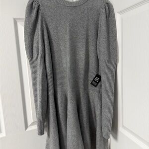 Express Open Back Gray Sweater Dress